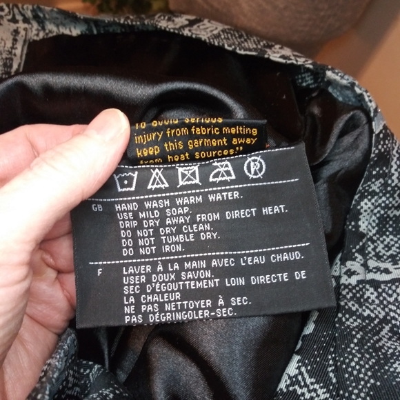 Harley-Davidson News Print Patterned Black & Gray Moto Jacket - Picture 13 of 16